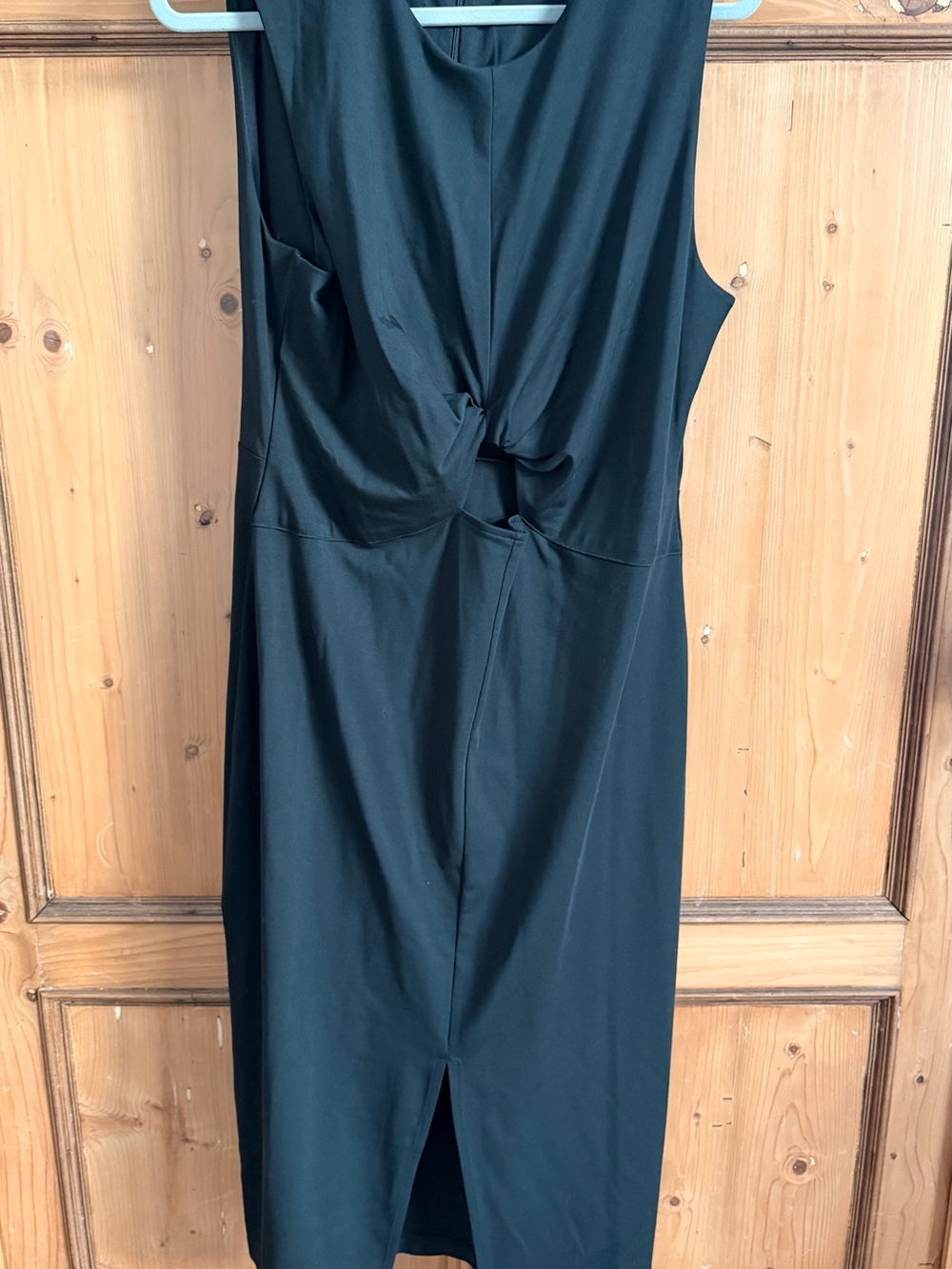 NWOT Banana Republic Factory Black Twist-Front Midi Dress